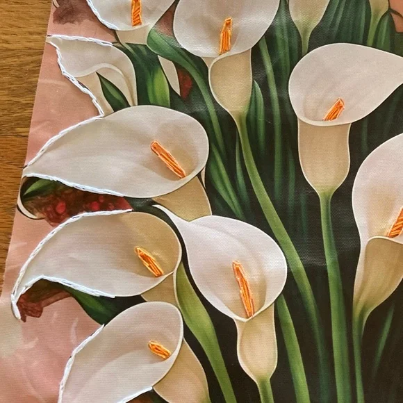 NEW, hand sewn, canvas art with embroidered accents, 20x26 inches - Picture 4 of 6